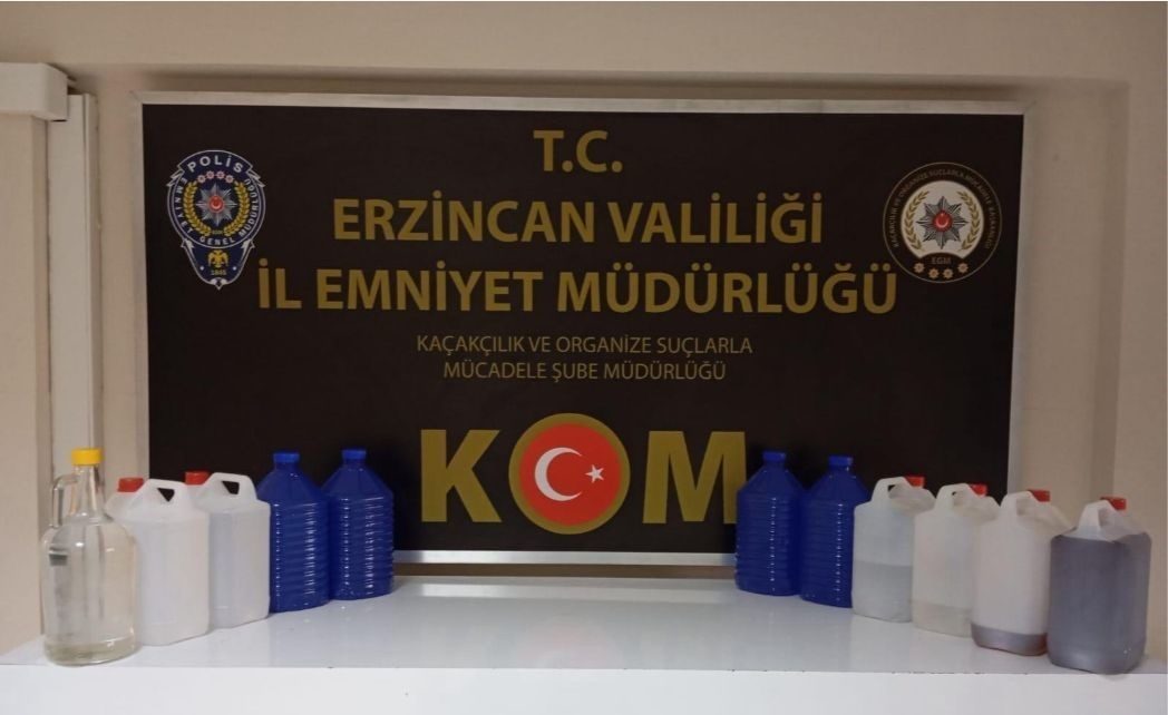 Erzincan’da 42 litre kaçak içki ele geçirildi, 1 kişi gözaltına