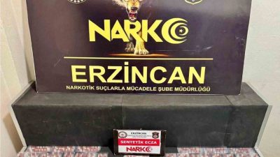 Erzincan’da 643 adet sentetik ecza maddesi ele geçirildi. 1 kişi