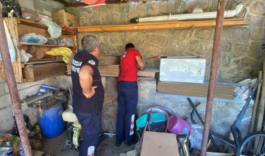 Erzincan’da bir kedi yavrusu, istinat duvarındaki borunun içinde sıkıştı. Boruda