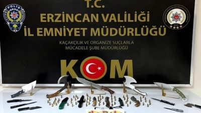 Erzincan’da Kaçakçılık ve Organize Suçlarla Mücadele Şube Müdürlüğü ekiplerince yapılan