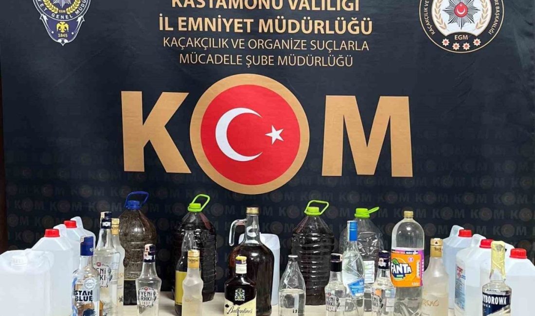 Kastamonu’da polis ekipleri tarafından bir işyerinde yapılan aramalarda 58 litre