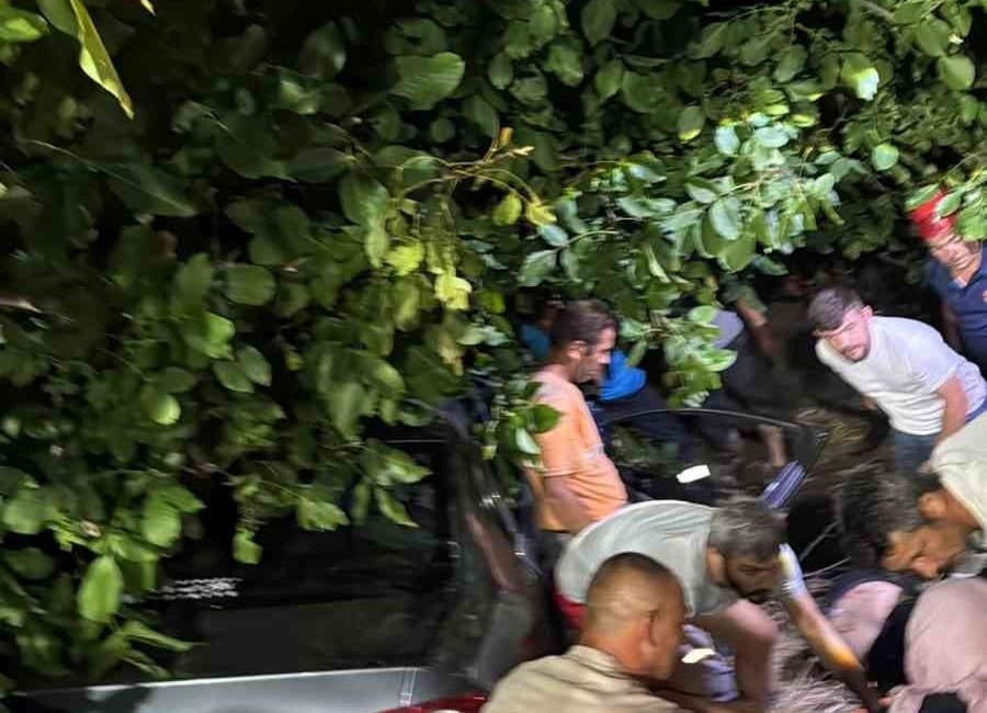 Sakarya’nın Adapazarı ilçesinde sürücüsünün direksiyon hakimiyetini kaybetmesi neticesinde kontrolden çıkan