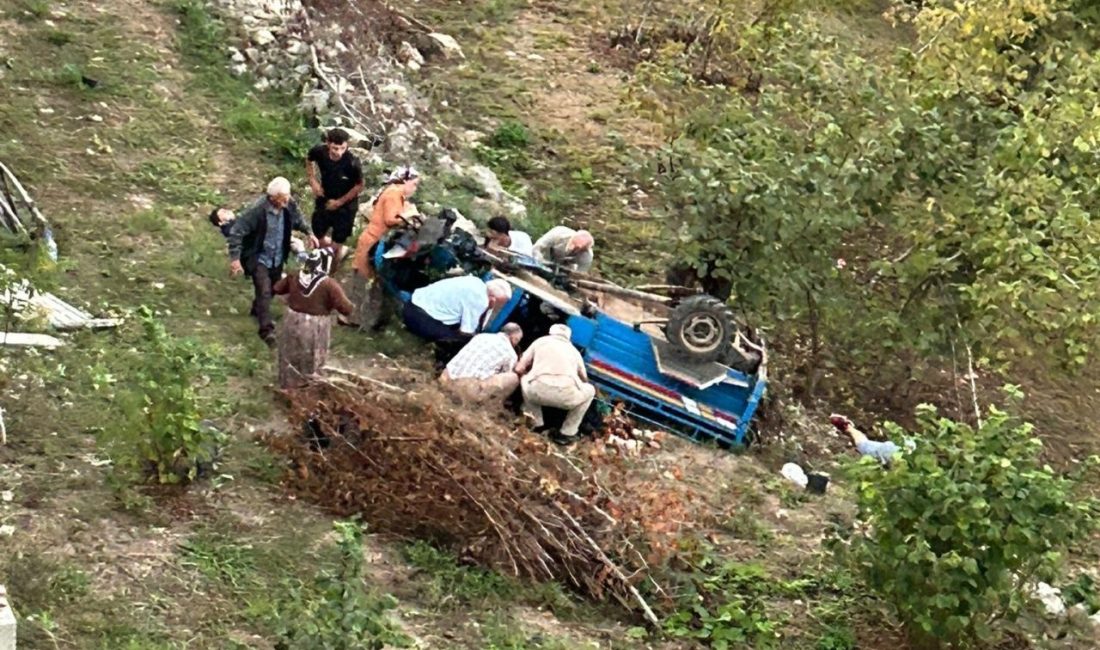 Ordu’nun Ünye ilçesinde “patpat” olarak bilinen tarım aracının devrilmesi sonucu
