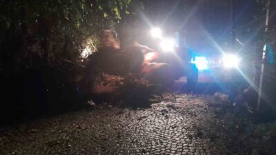 Rize’de yayla yolunda meydana gelen heyelan nedeniyle yol ulaşıma kapandı.