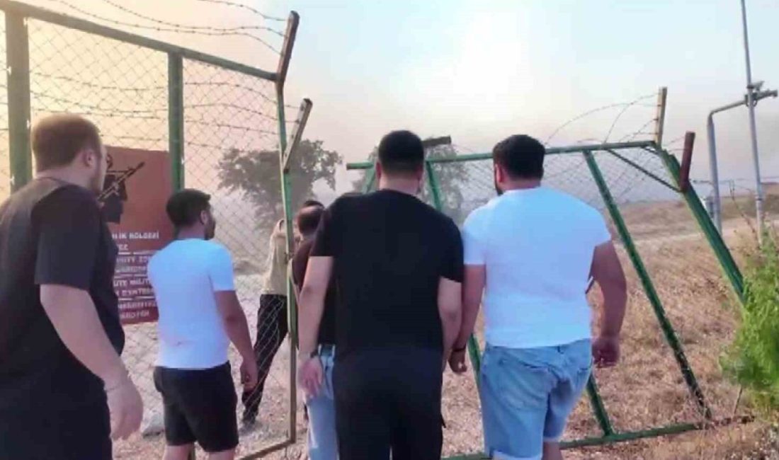 Sakarya’nın Pamukova ilçesinde ağaçlık alanda çıkan yangın, askeriyenin mühimmat alanına