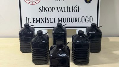 Sinop’ta 30 Litre etil alkol ele geçirildi. 1 şüpheli şahıs