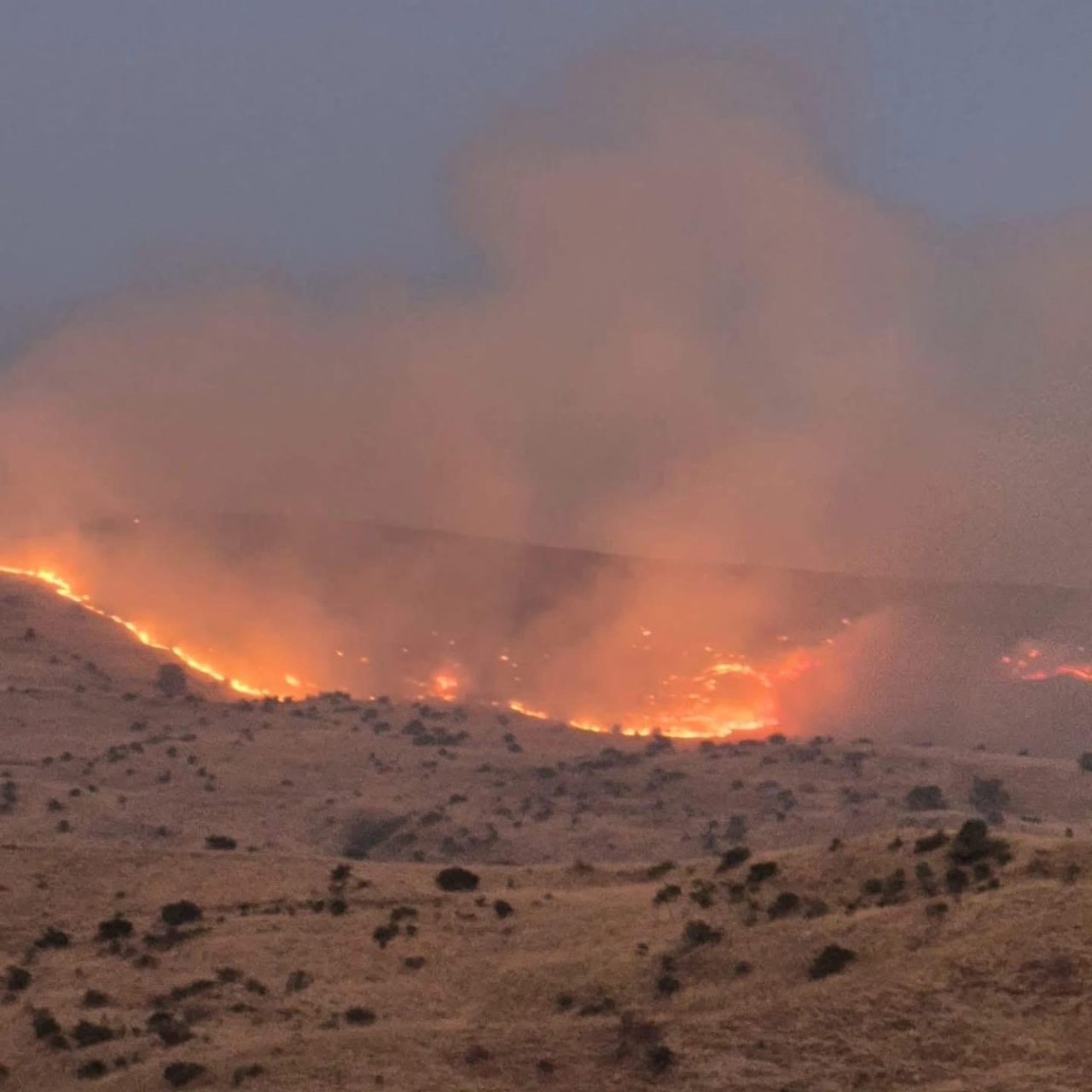Sivas’ın İmranlı ilçesinde arazide çıkan örtü yangınını söndürmek için çalışmalar
