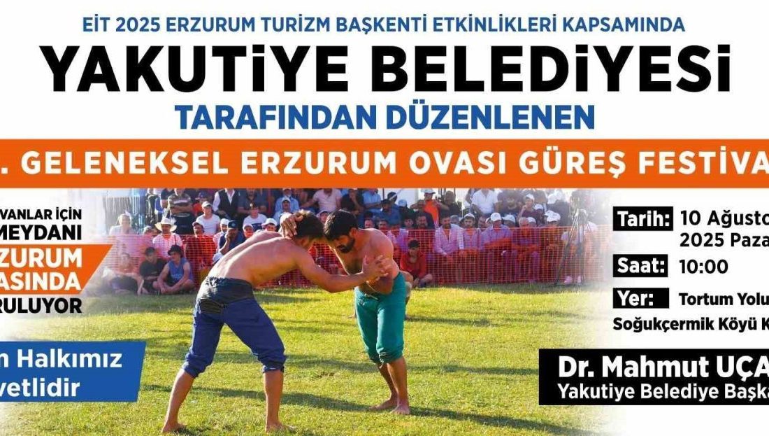 Yakutiye Belediyesi’nden ata sporuna destek: 2. Geleneksel Erzurum Ovası Güreş Festivali’ne geri sayım Yakutiye Belediyesi tarafından EİT 2025 Erzurum Turizm Başkenti Etkinlikleri kapsamında