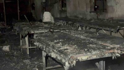 Kocaeli’nin Dilovası ilçesinde bir mermerit atölyesinde çıkan yangın hasara yol