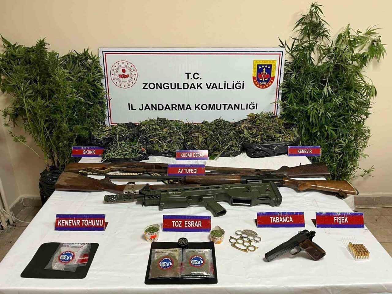 Zonguldak İl Jandarma Komutanlığı ekipleri, Çaycuma ilçesinde düzenlediği uyuşturucu operasyonunda