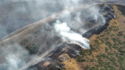 Bayburt’un Kalecik köyü mezrasında meydana gelen örtü yangını kontrol altına