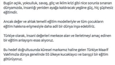 Cumhurbaşkanı Recep Tayyip Erdoğan’ın eşi Emine Erdoğan, insanların savaşla, zulümle,