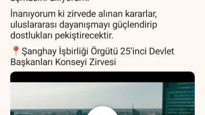 Cumhurbaşkanı Recep Tayyip Erdoğan’ın eşi Emine Erdoğan, Çin’in Tiencin kentinde