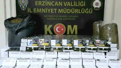 Erzincan’da Kaçakçılık ve Organize Suçlarla Mücadele Şube Müdürlüğü ekiplerince bir