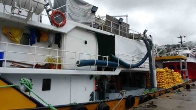 Trabzon’da hamsi avı için denize açılan balıkçılar limana Ukrayna’ya ait