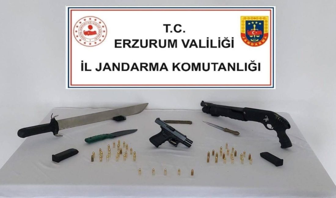 Erzurum’da jandarma ekipleri tarafından yapılan operasyonda bir şahıs ile birlikte