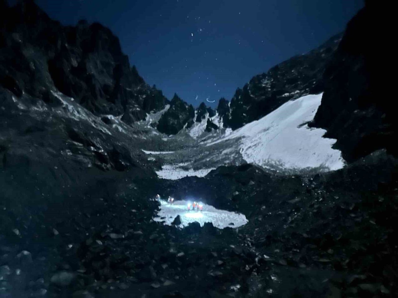 Rize’de Kaçkar Dağları’na zirve tırmanışı için çıkan ve kar bastırınca