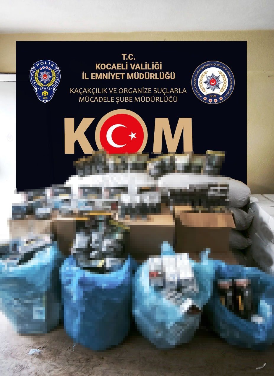 Kocaeli’de kaçak tütün ve elektronik sigara satıcılarına yönelik düzenlenen operasyonda
