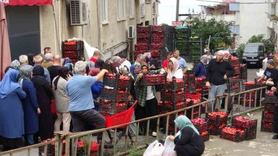 Trabzon’un Ortahisar ilçesi Hızırbey Mahallesi’nde yenilenen bir marketin açılışında izdiham