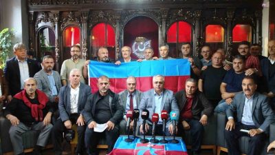 Türkiye Muhtarlar Federasyonu Başkanı Bekir Aktürk ve beraberindeki muhtarlar, Trabzon