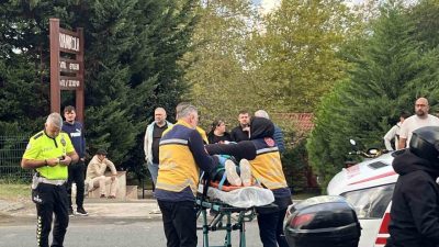 Ordu’nun Ünye ilçesinde otomobil ile motosikletin çarpışması sonucu meydana gelen