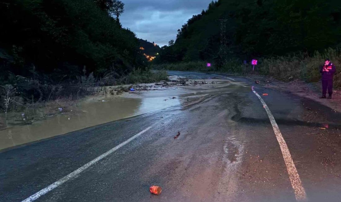 Trabzon’un Arsin ilçesinde meydana gelen heyelan nedeniyle Atayurt-Santa grup yolu