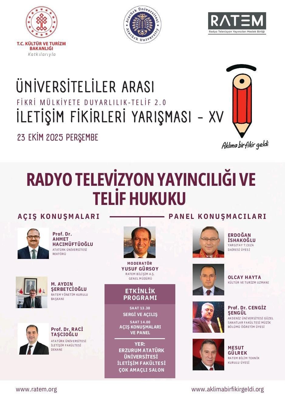 Radyo Televizyon Yayıncıları Meslek Birliği (RATEM) tarafından Kültür ve Turizm