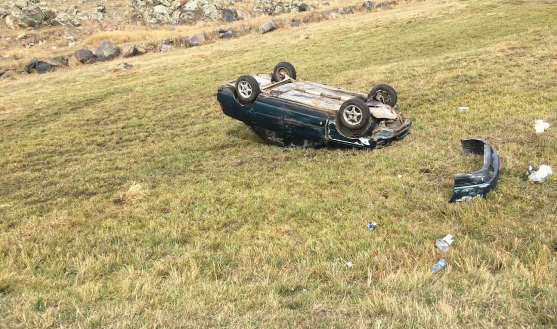Arpaçay’da sürücüsünün direksiyon hakimiyetini kaybettiği otomobil takla attı. Kazayı otomobilde