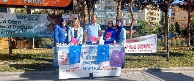 1-7 Ekim Emzirme ve Normal Doğum Haftası dolayısıyla Bayburt’ta farkındalık