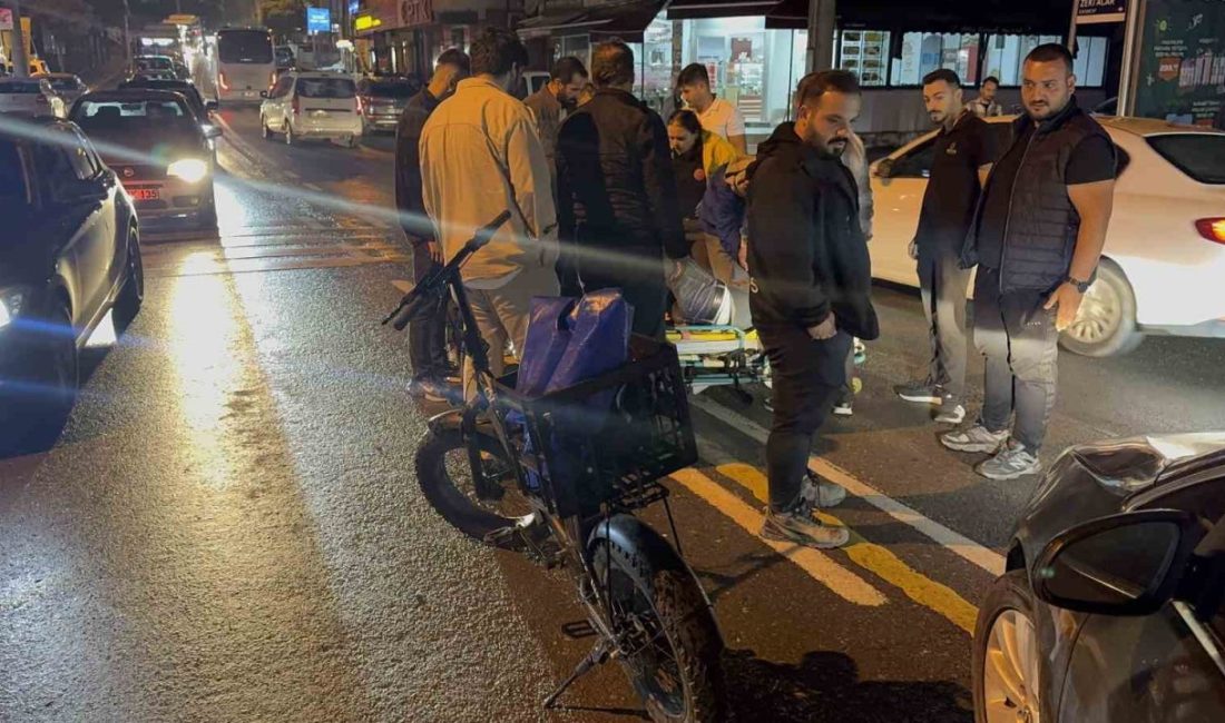 Kocaeli’nin Darıca ilçesinde otomobil ile elektrikli bisikletin çarpışması sonucu 1
