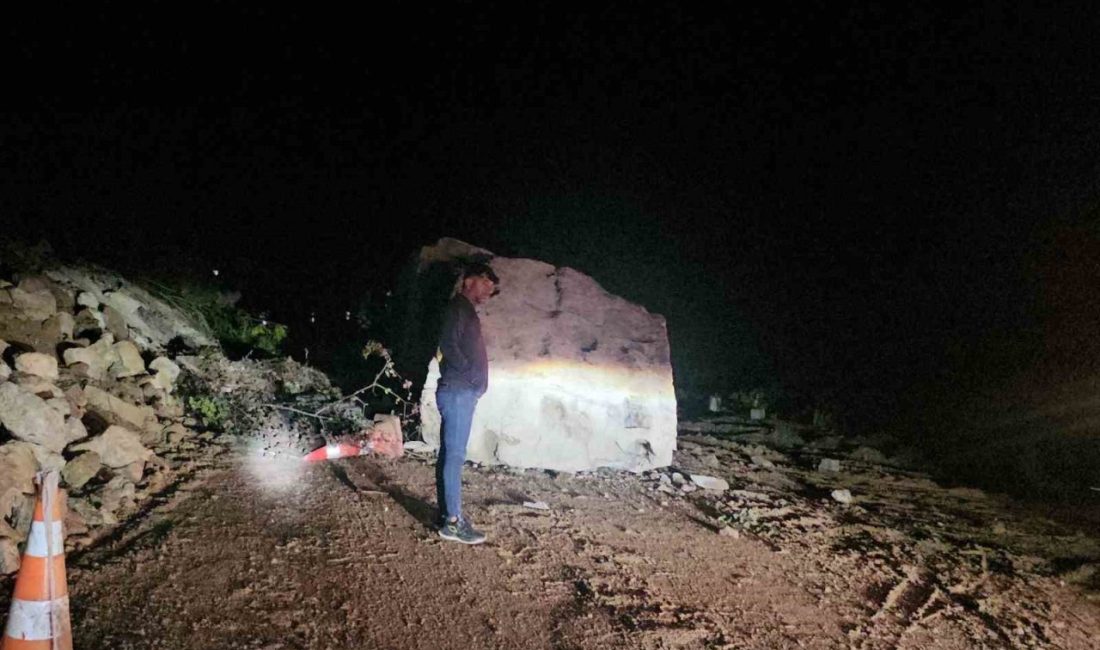 Kastamonu’nun Cide ilçesinde, düşen dev kaya sebebiyle iki şehri birbirine