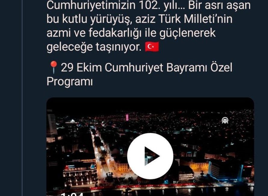 Cumhurbaşkanı Recep Tayyip Erdoğan’ın eşi Emine Erdoğan, Cumhuriyet’in 102. yılında