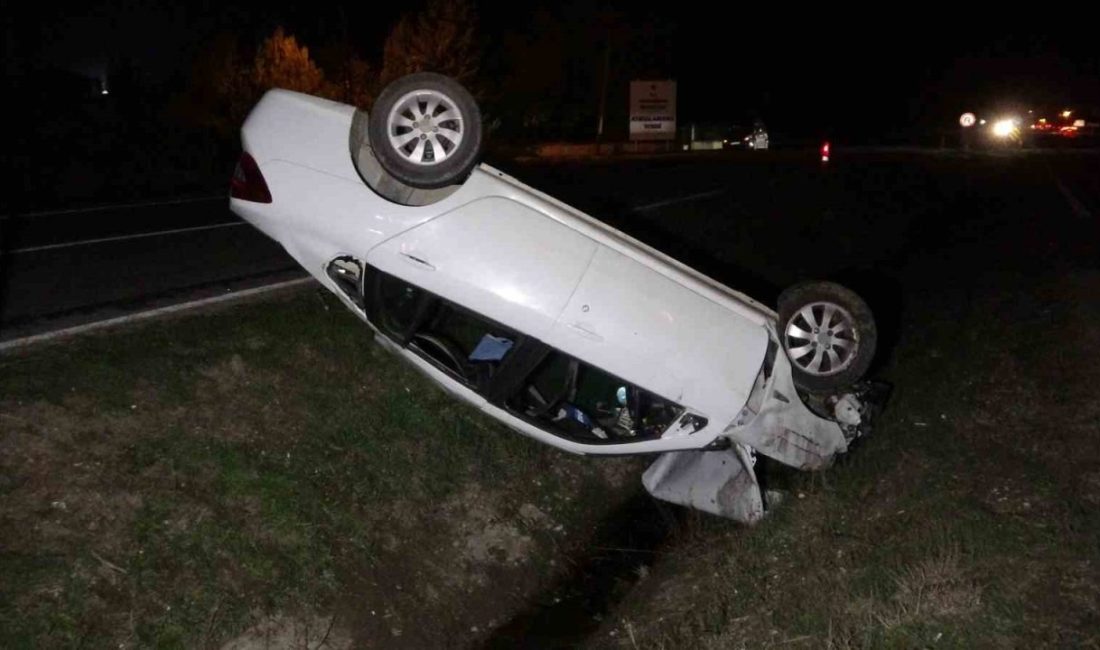 Kastamonu’da köpeğe çarpmamak için manevra yapan otomobilin takla atması neticesinde