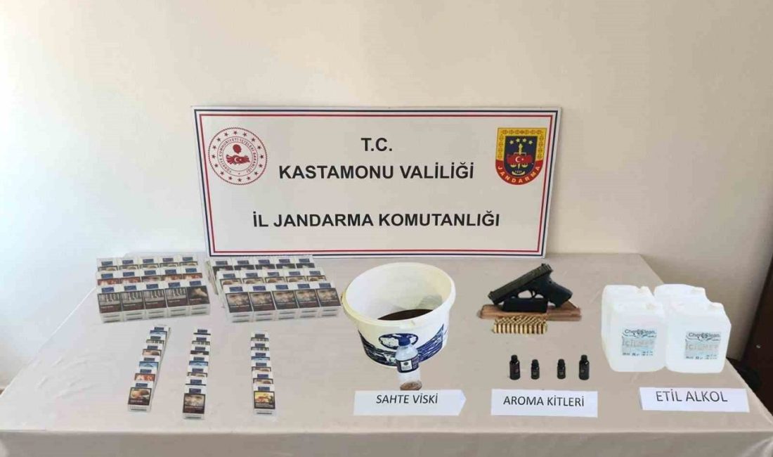 Kastamonu’da jandarma ekiplerince gerçekleştirilen sahte alkol operasyonunda 6 şüpheli gözaltına