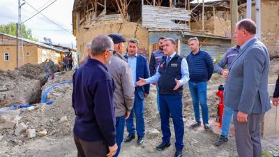 Bayburt’un Balca köyünde içme suyu, kanalizasyon ve yangın hidrantı çalışmaları