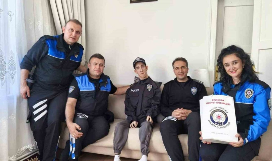Erzincan İl Emniyet Müdürlüğü, özel ihtiyaçlı Samet’in polis üniforması giyme