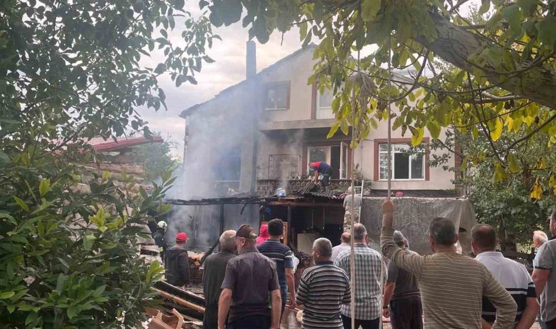 Sinop merkeze bağlı Taşmanlı köyünde bir evde çıkan yangın hasara