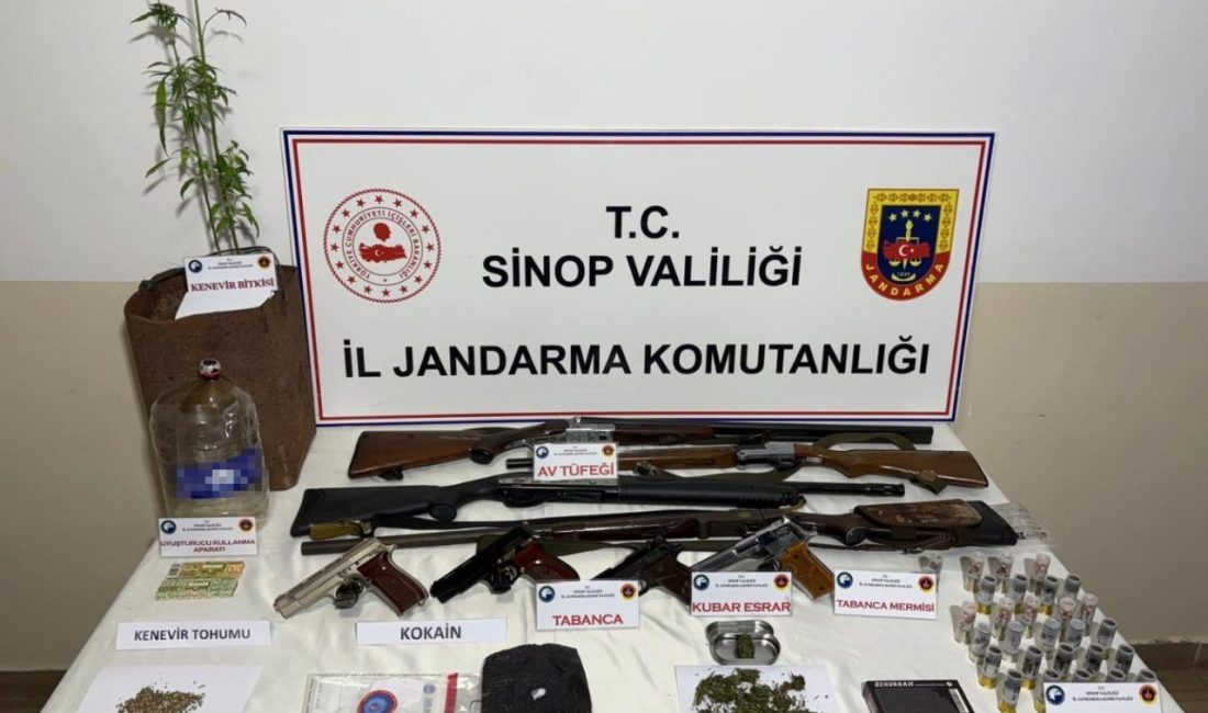 Sinop İl Jandarma Komutanlığı ekiplerince uyuşturucu madde satıcılarına yönelik yürütülen