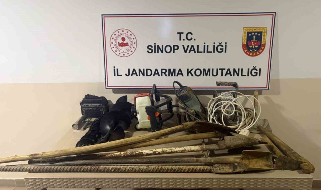 Sinop İl Jandarma Komutanlığı ekipleri, kaçak kazıya yönelik yapılan istihbari
