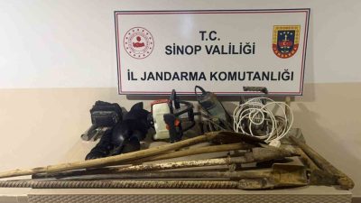 Sinop İl Jandarma Komutanlığı ekipleri, kaçak kazıya yönelik yapılan istihbari