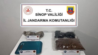 Sinop İl Jandarma Komutanlığı tarafından yapılan adli aramada 174,13 gram