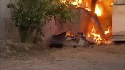 Sivas’ın Kangal ilçesinde çıkan yangında 2 ev, 1 ahır ve