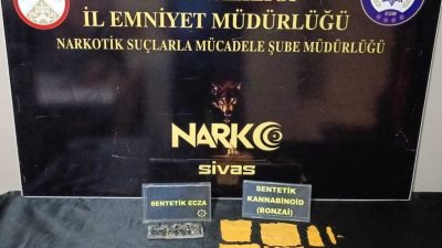 Sivas’ta Narkotik Suçlarla Mücadele Şube Müdürlüğü ekiplerince düzenlenen operasyonda uyuşturucu