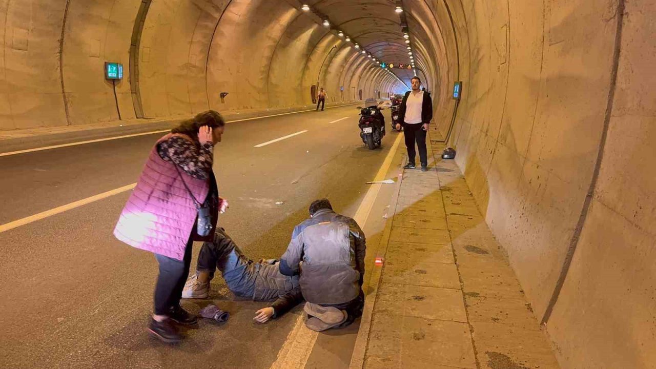 Zonguldak’ın Alaplı ilçesi ile Akçakoca kara yolu istikametindeki tünelde meydana
