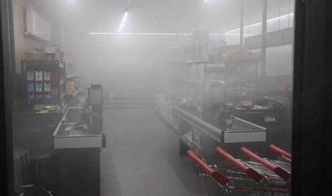 Amasya’da bir binanın zemin katında çıkan yangında yükselen dumanlar giriş