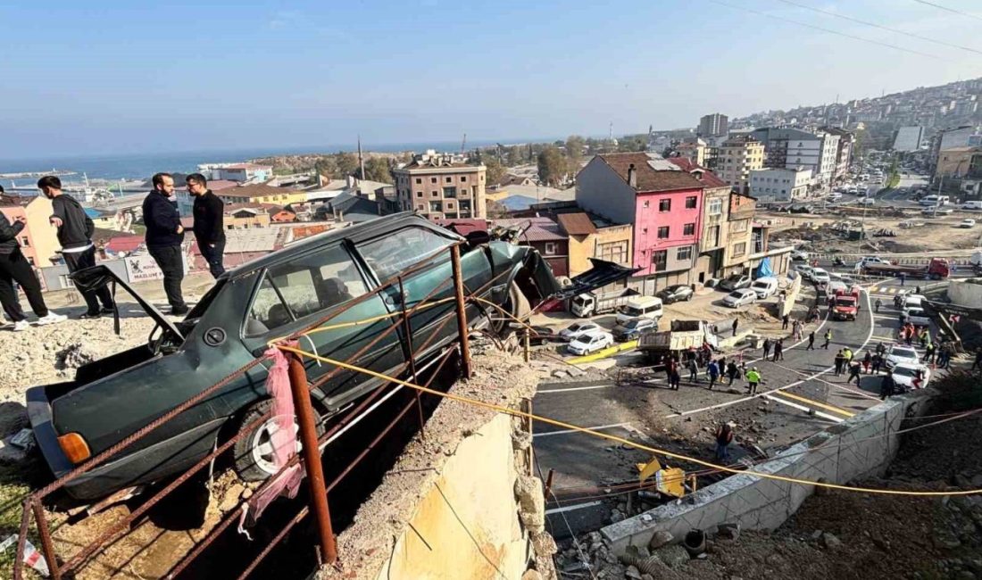 Trabzon’un Ortahisar ilçesinde belediyeye ait bir kamyonet, el freninin boşalması