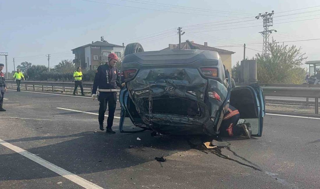 Sakarya’nın Pamukova ilçesi D-650 kara yolunda sürücüsünün kontrolünden çıkan otomobil