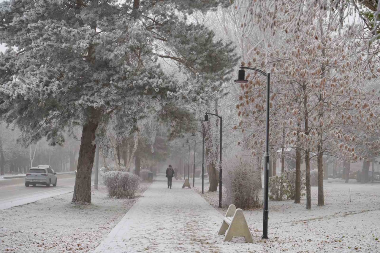 Erzurum, güne kırağı ve sisle uyandı. Erzurum’da 3 gündür etkili