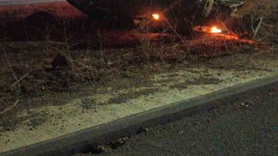 Gümüşhane’nin Bahçeli beldesinde kontrolden çıkan otomobilin ters döndüğü kazada sürücü