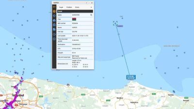 Kocaeli’nin Kandıra ilçesi Kefken açıklarında yabancı menşeli bir gemide yangın